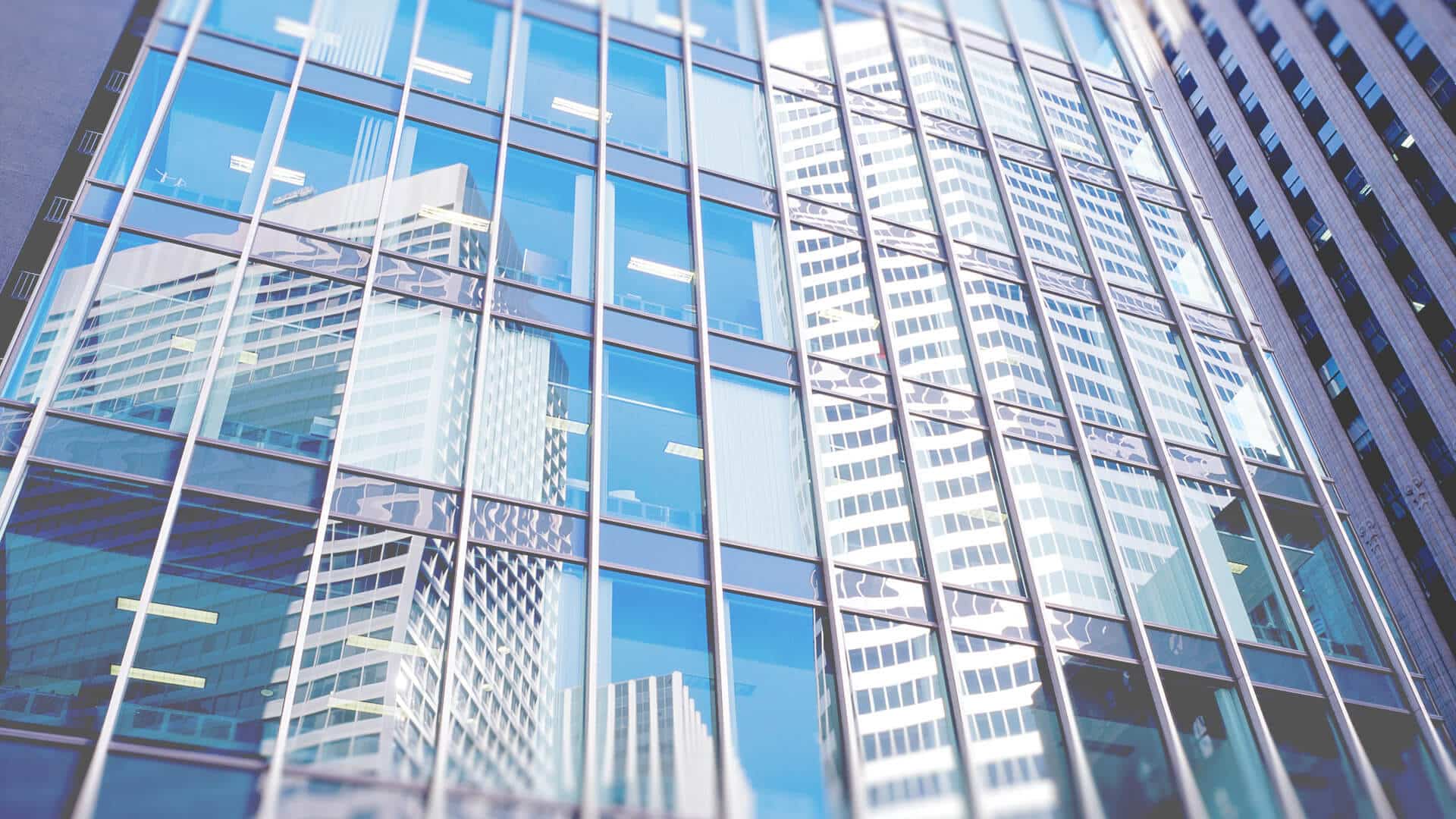 Building glass facade